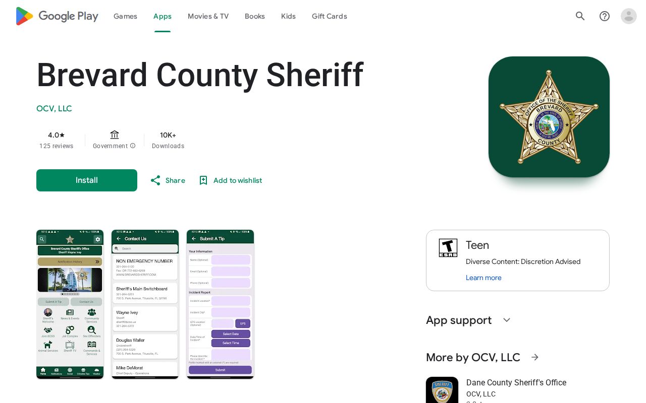 Brevard County Sheriff arrest alerts app listing
